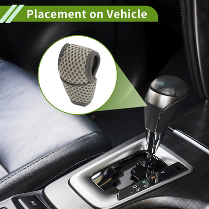 Gear Shift Knob Cover for Universal Car SUV Truck (Manual, Grey Fabric)