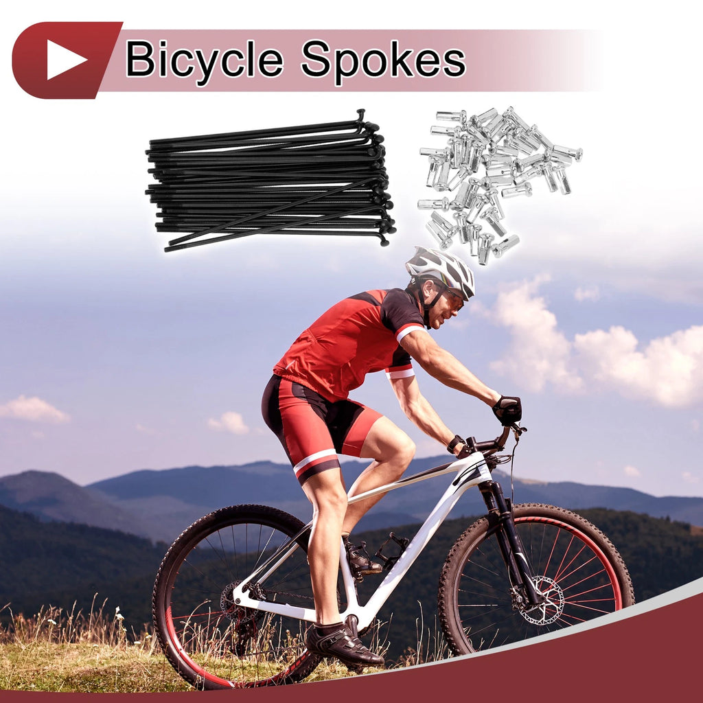 Bicycle Spoke 94 mm Carbon Steel Black Set for 14G Wheels (Any)