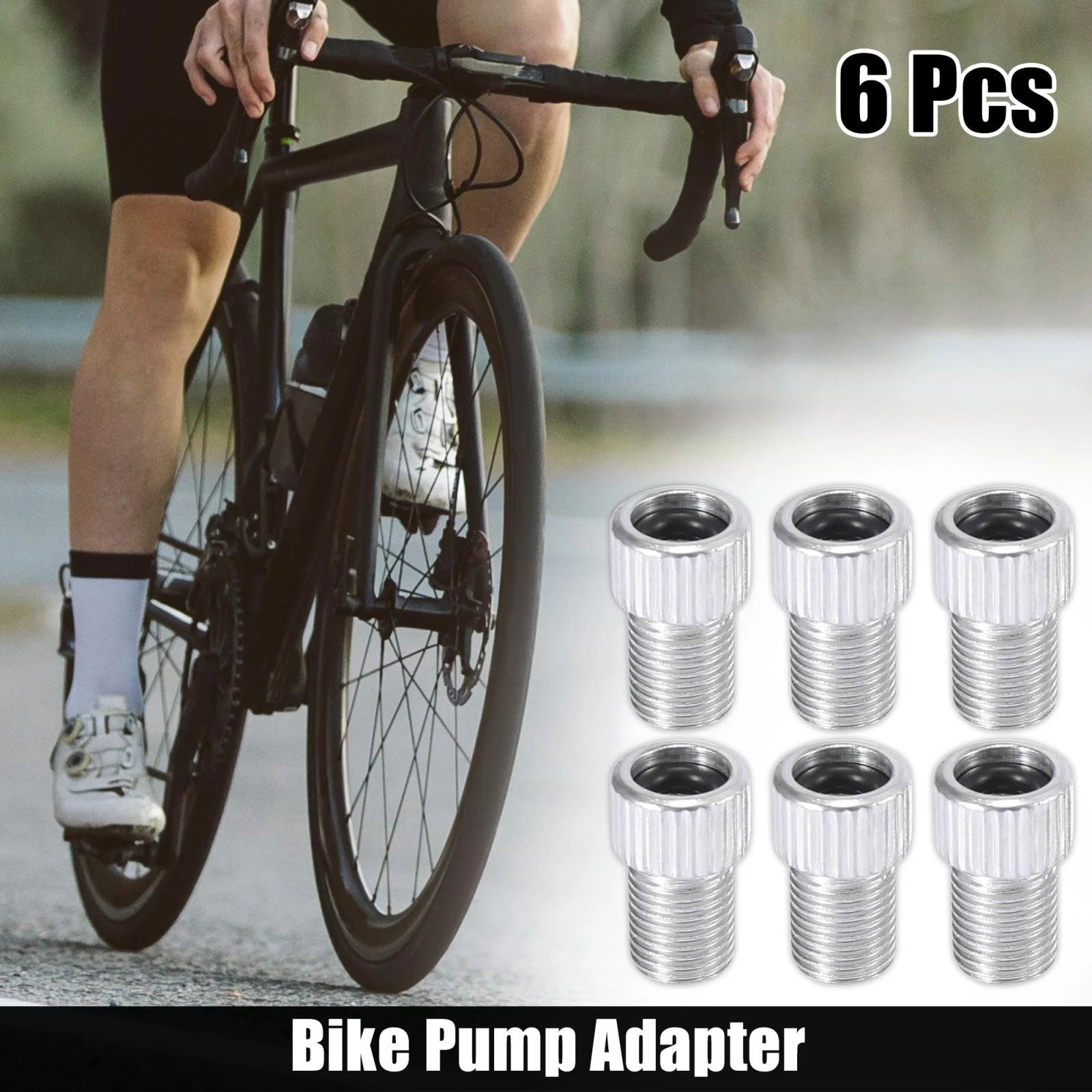 6pc Bike Pump Adapter Replacement for Bike Tire Inflator for Universal Use