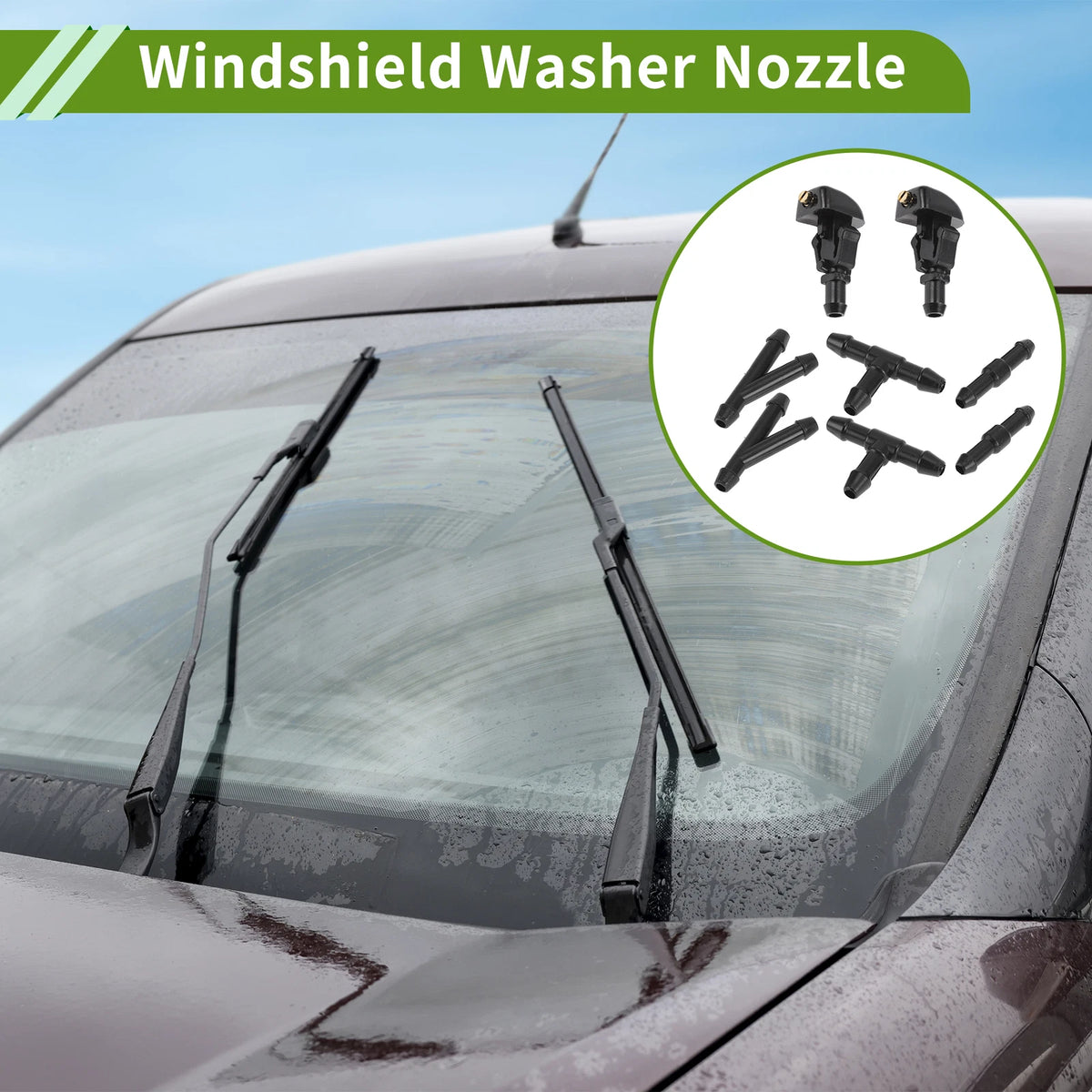 Windshield Washer Nozzle with Hose Connector for Ford (No. 3W7Z17603AA)