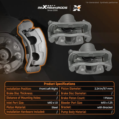 Set of 2 Front Disc Brake Calipers for Acura RL/TSX (1999–2014) 19-B2584 19B2585