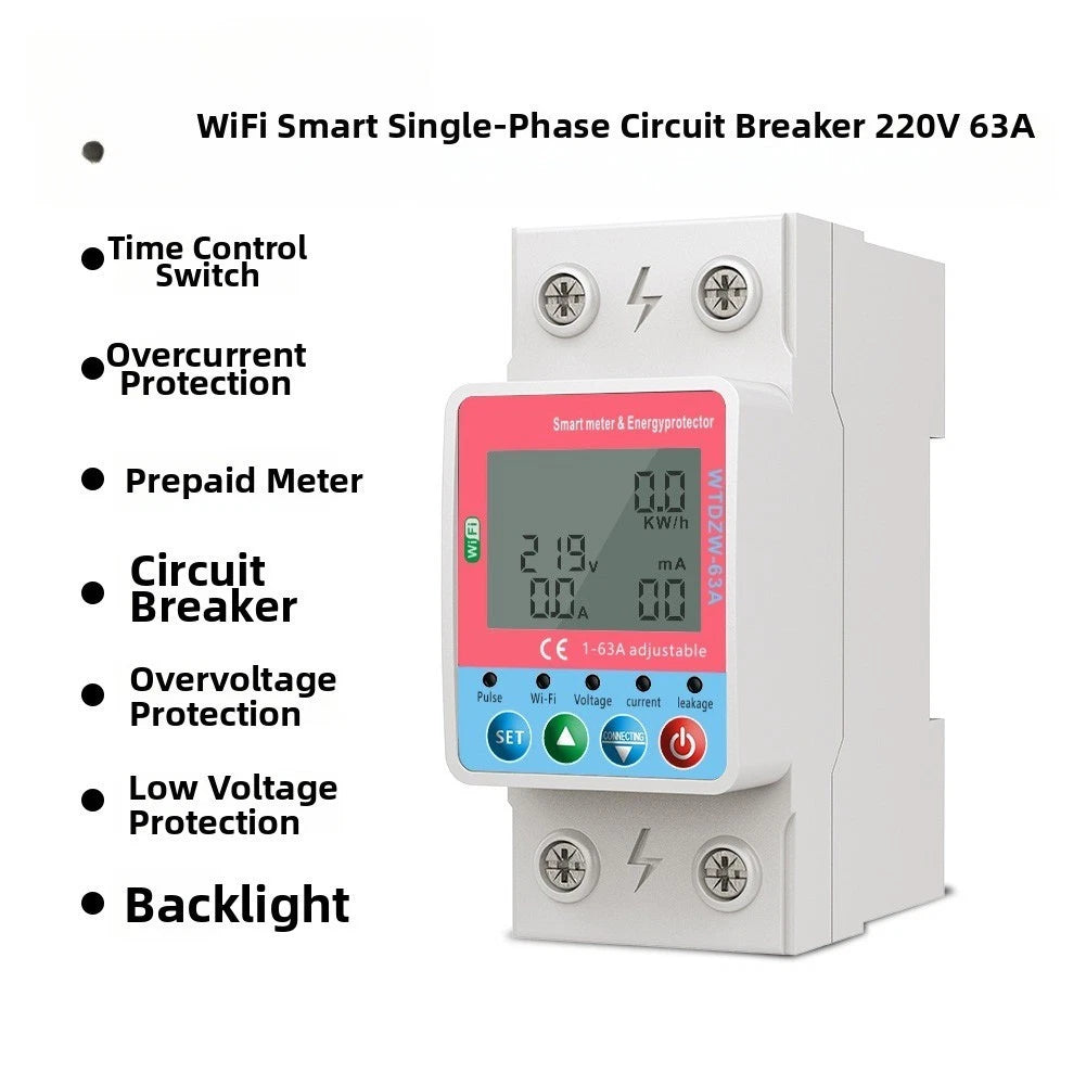 Smart Circuit Breaker 63A 2P for Remote Control and Safety
