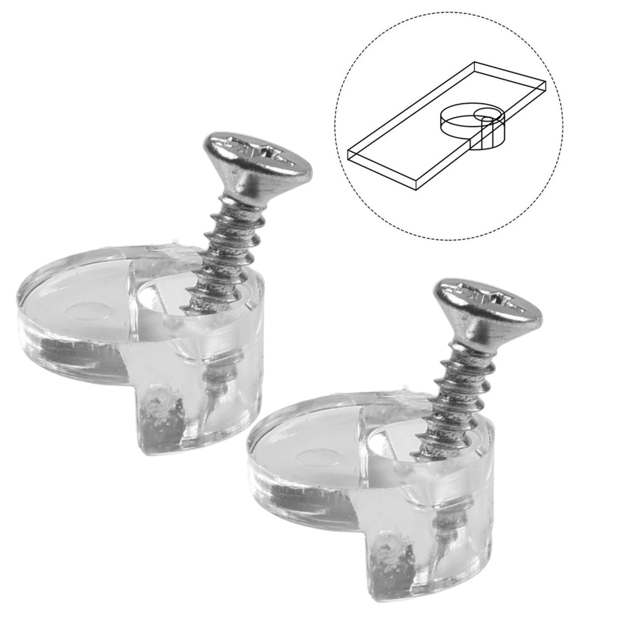 Set of Glass Retainer Clips for Mirrors and Glass Panels
