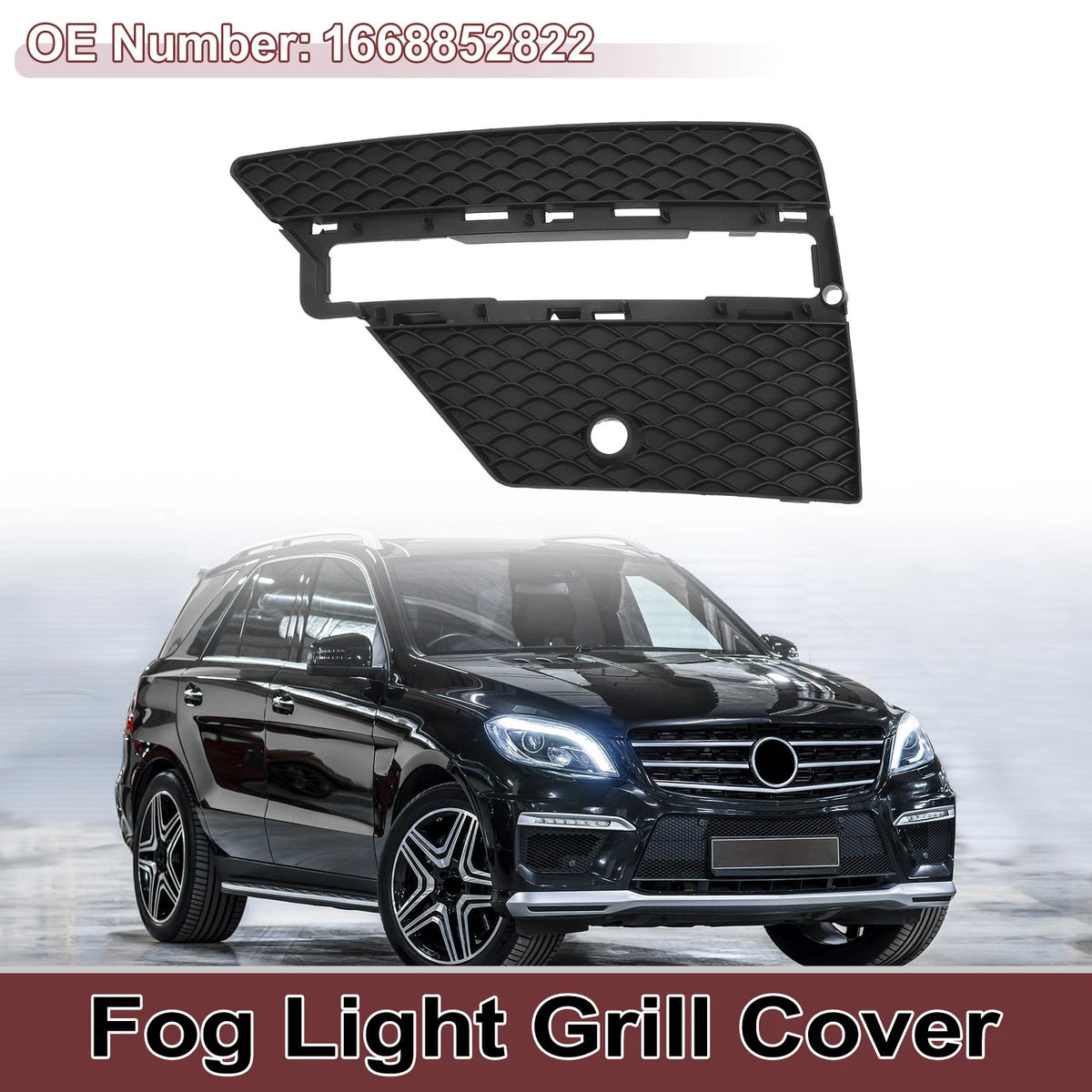 1 Pc Front Left Fog Light Grill Replacement for Mercedes-Benz ML350 (2012–2015)