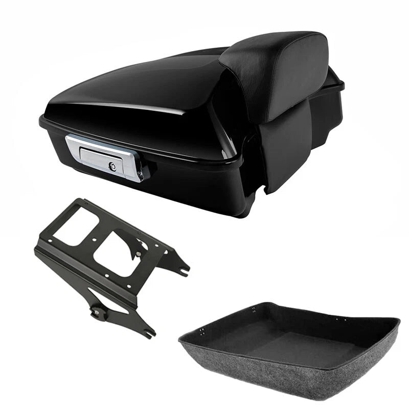 Chopped Trunk Backrest Pad Mount Rack for Harley Touring Road King (2009–2013)