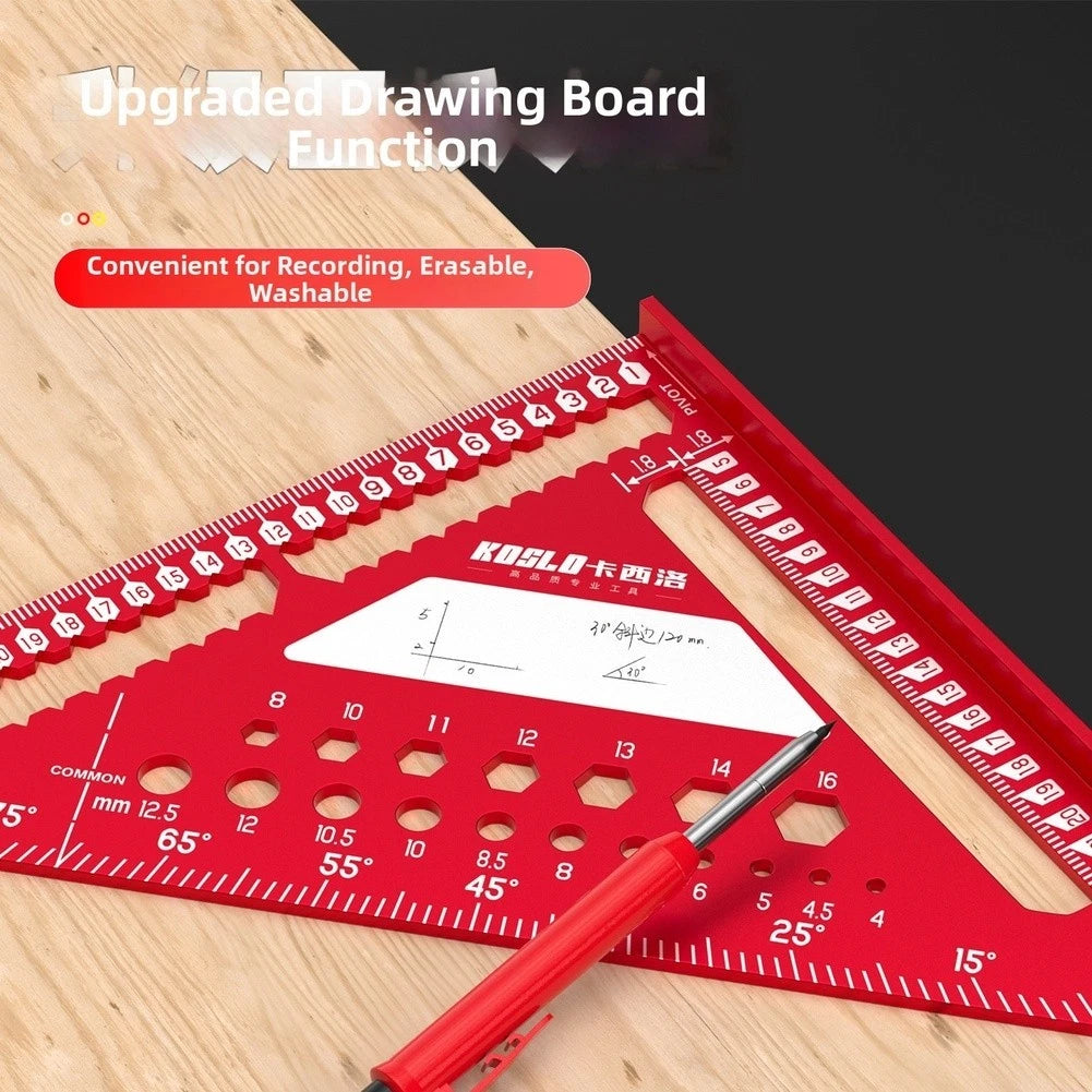 Triangle Ruler 45° & 90° Angle Marking Etched Measurement Scale
