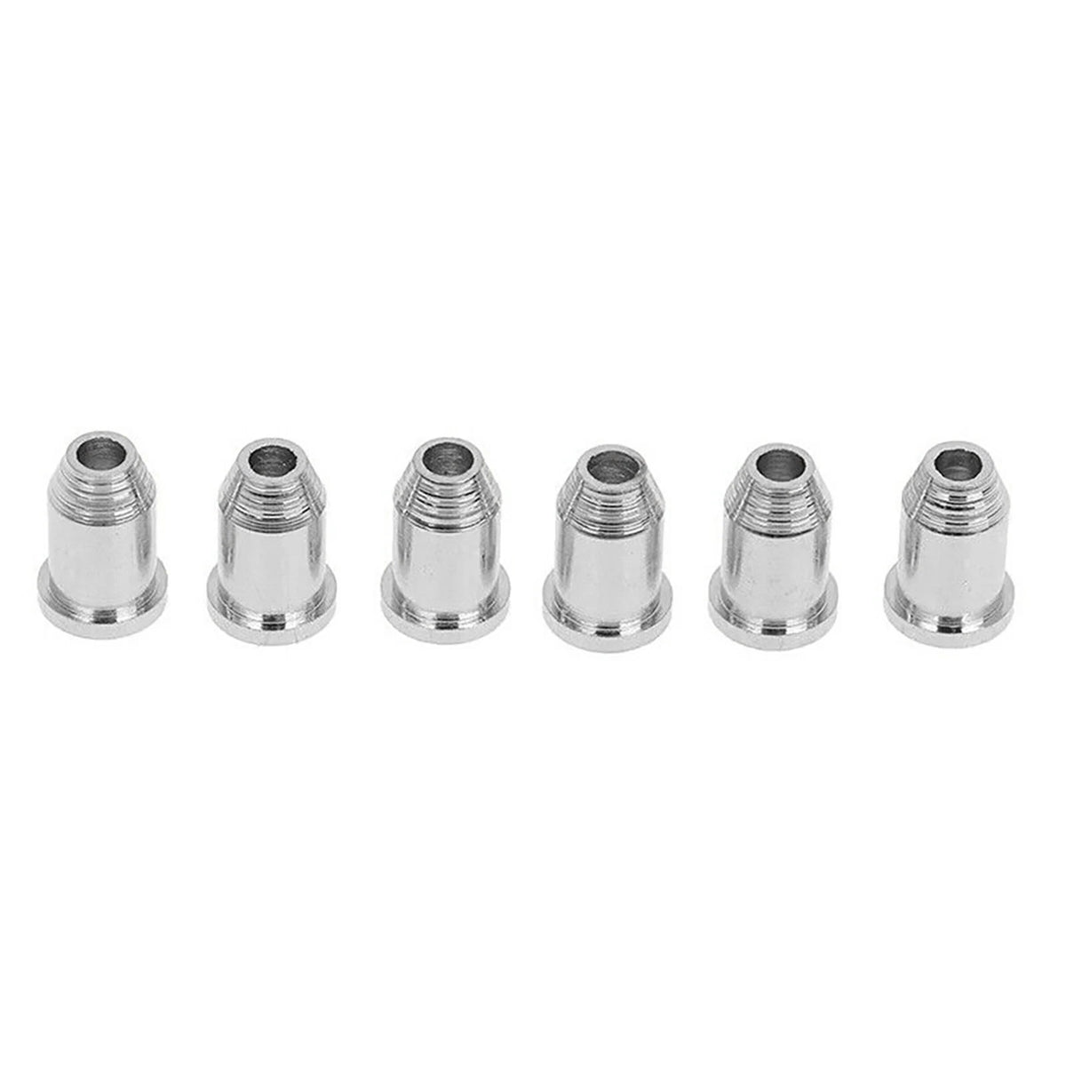 Set of 6 Chrome Through Body String Mounting Ferrules for Electric Guitar
