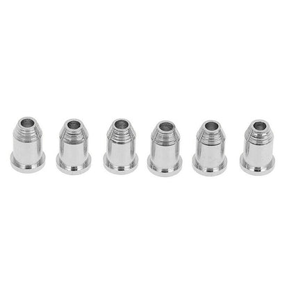 Set of 6 Chrome Through Body String Mounting Ferrules for Electric Guitar