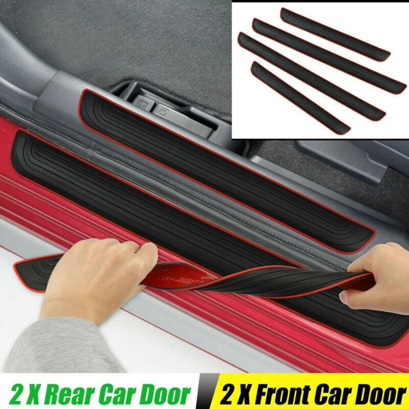 Set of 4 Rubber Door Scuff Sill Cover Panels for Car