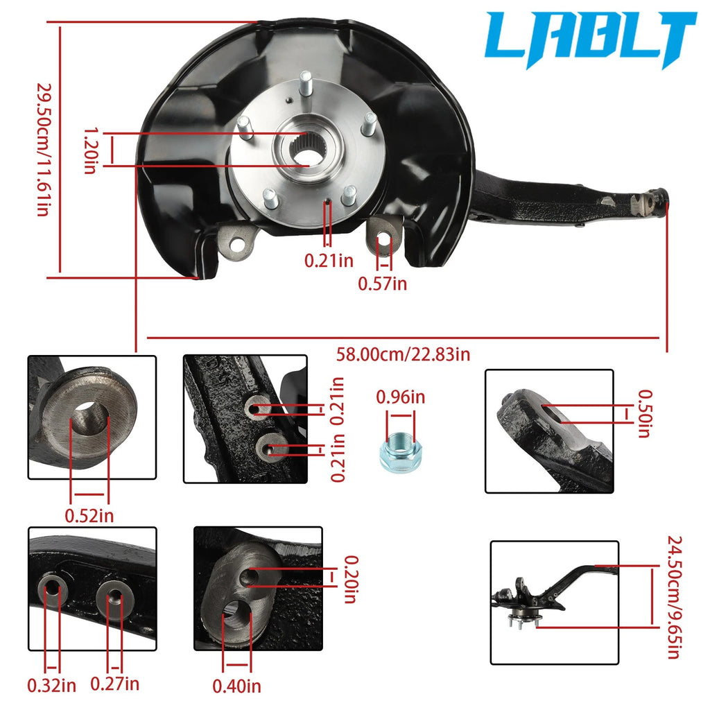 Front Right Steering Knuckle Hub & Bearing Assembly for Honda Crosstour (2012–2015)