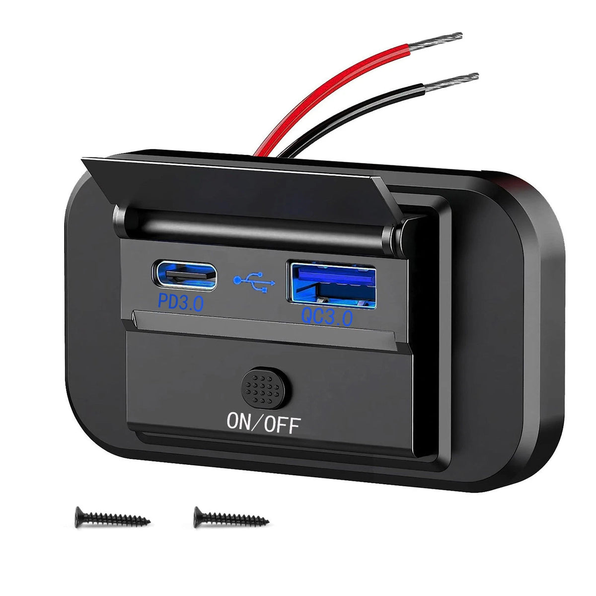 Dual USB QC3.0 Car Fast Charger Socket for Universal Vehicles (12-24V)