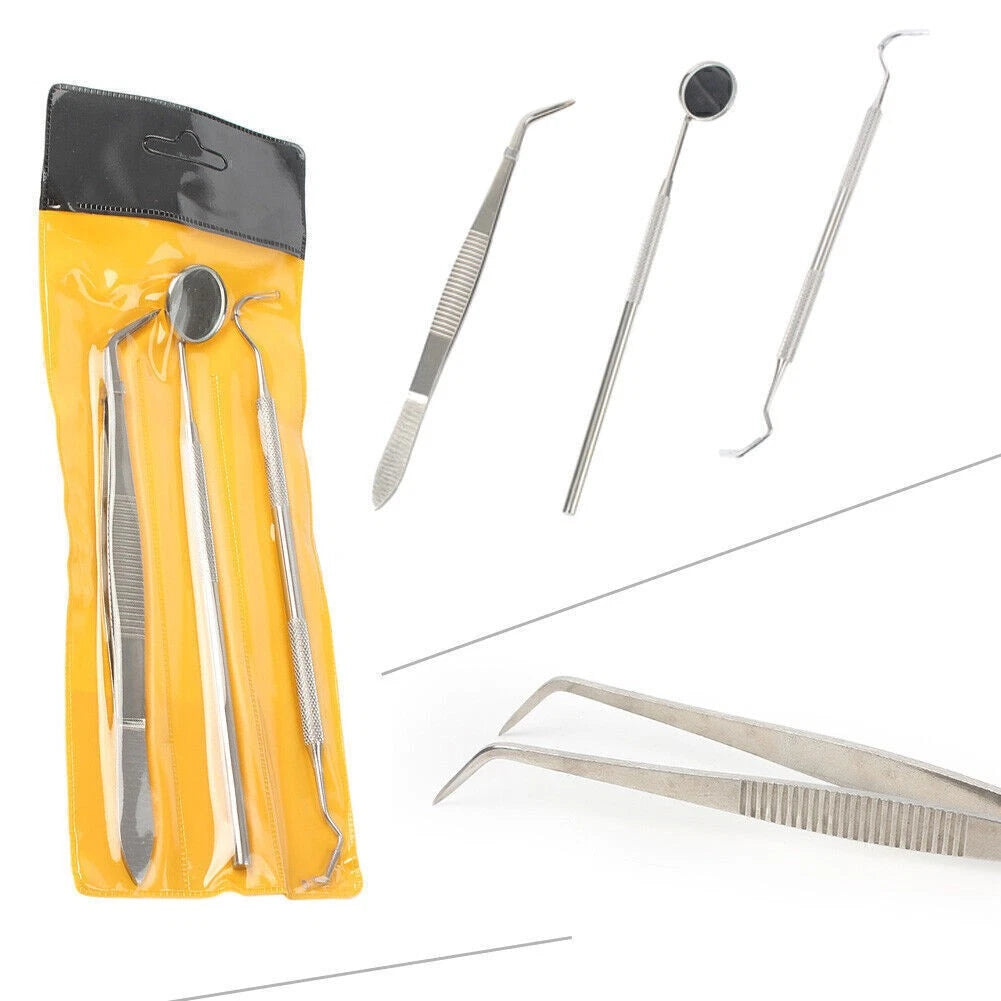Set of 10 Dental Instruments Basic Set with Mirror Explorer Pliers