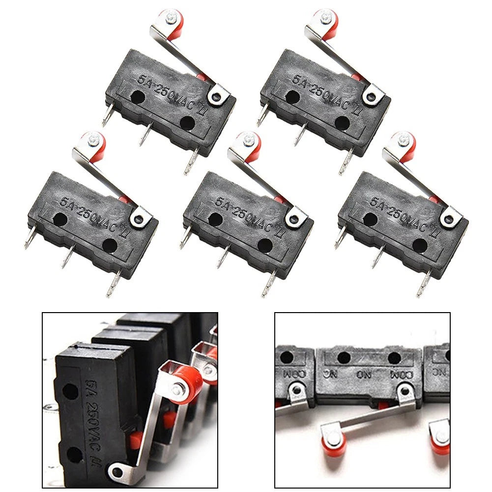 5pcs Door Switch Button 3Pin 5A 250V for Appliances