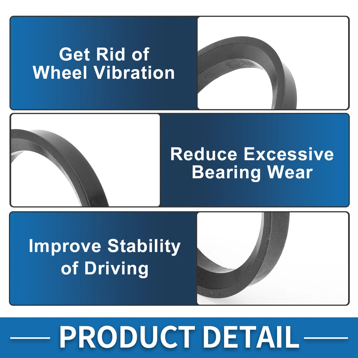 Set of 4 Wheel Hub Centric Rings for Universal Fit (66.6mm to 54.1mm)