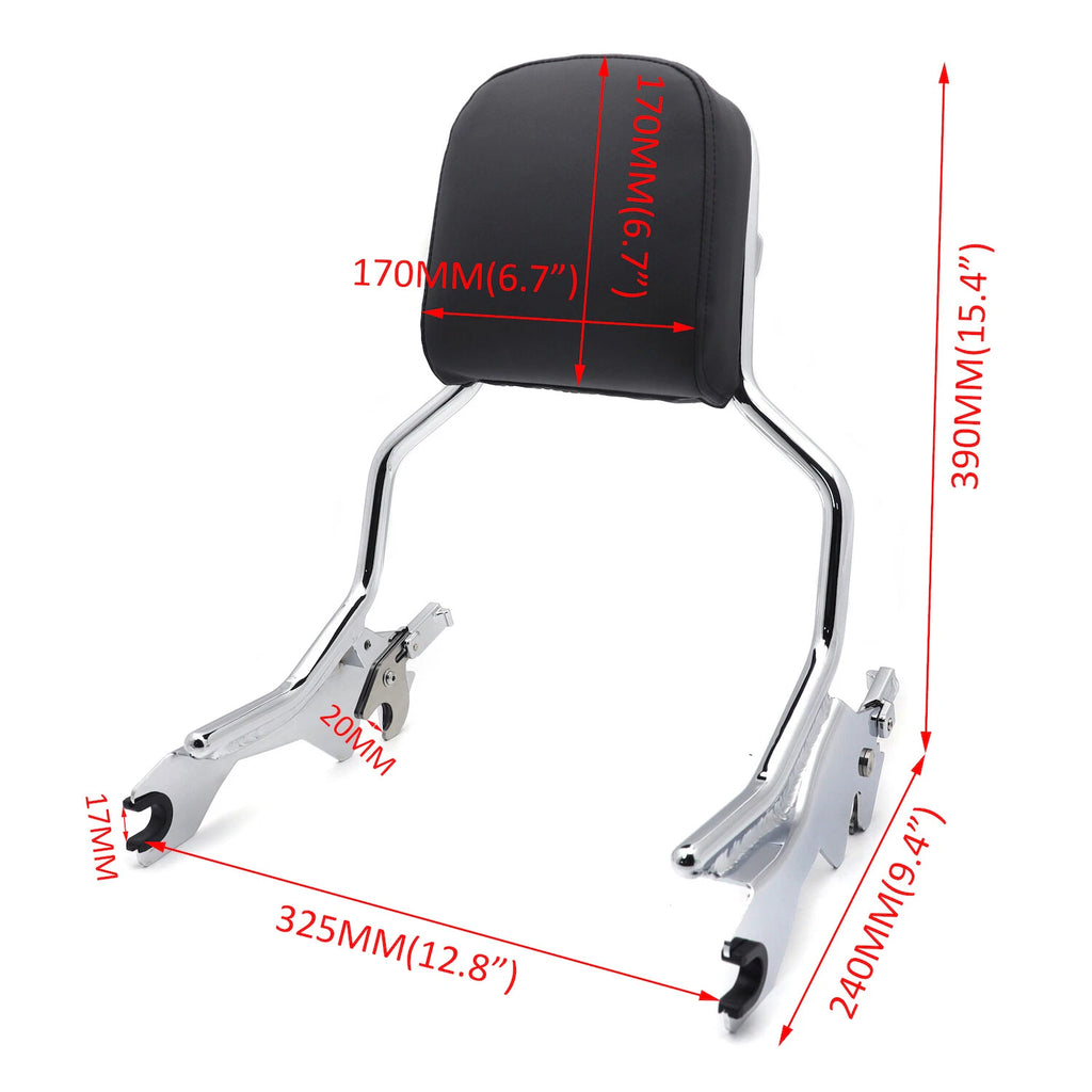 Chrome Passenger Sissy Bar Backrest for Harley Softail FXFB (2018–UP)