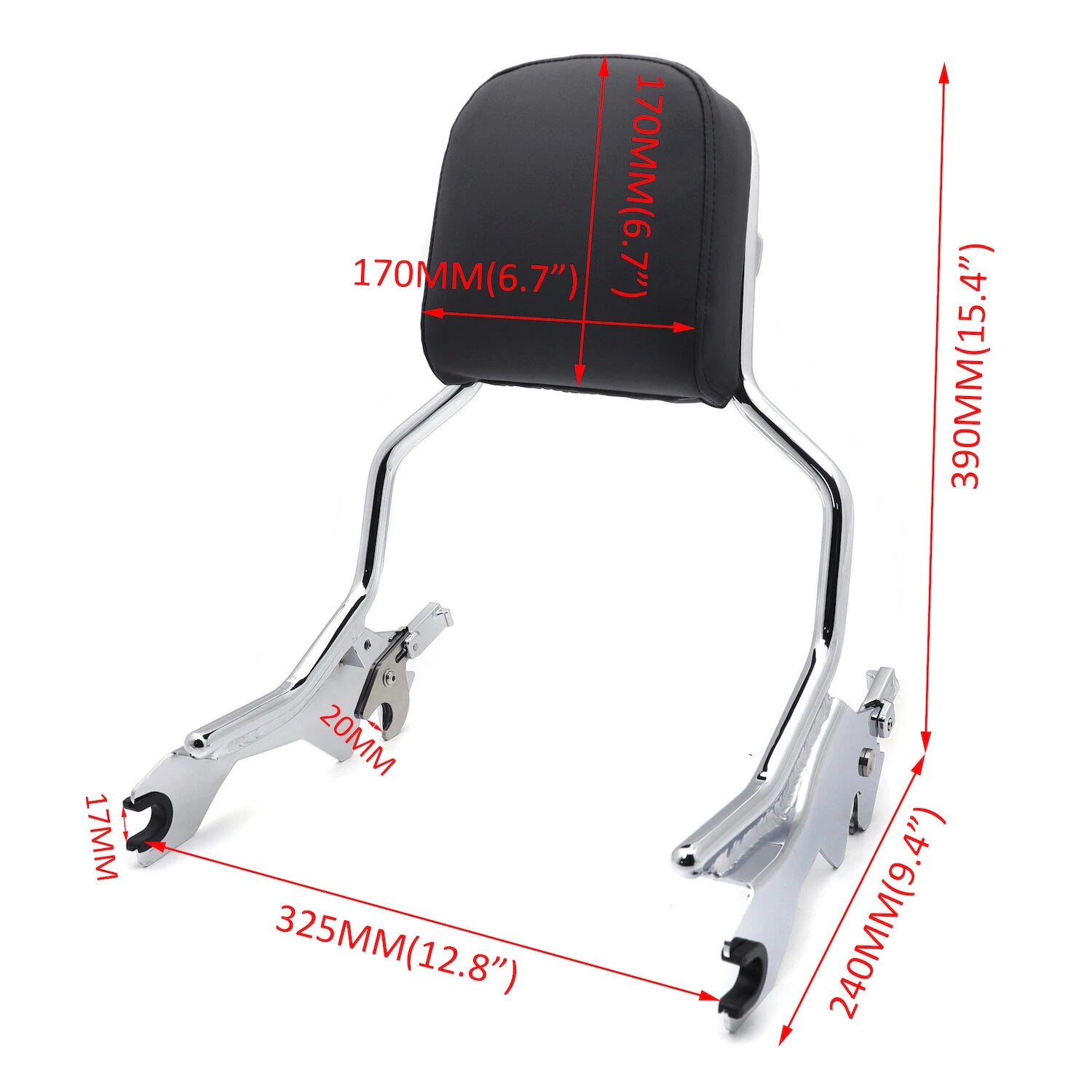 Chrome Passenger Sissy Bar Backrest for Harley Softail FXFB (2018–UP)