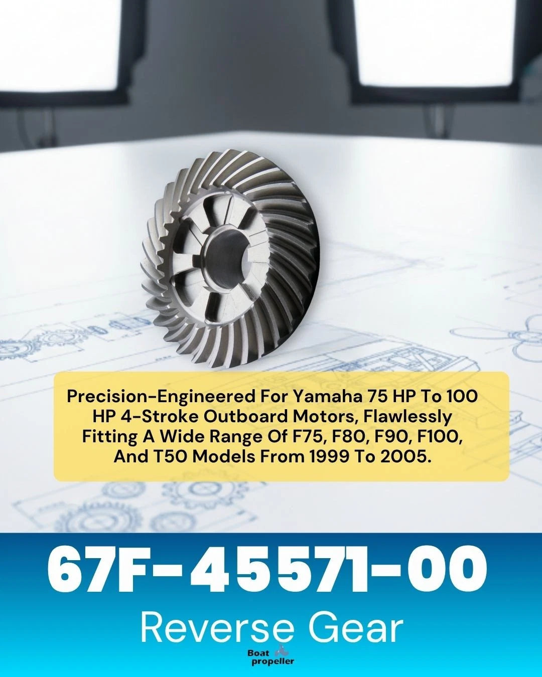 Reverse Gear 67F-45570-00 67F-45571 for Yamaha Outboard (75-100 HP)