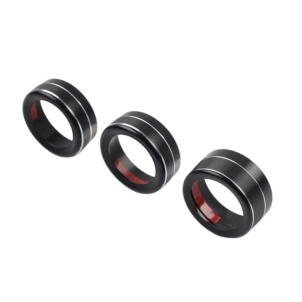 Set of 2 Black AC Climate Control Knob Ring Covers for Mazda 3 (2014–2018) CX-5 (2016–2019)