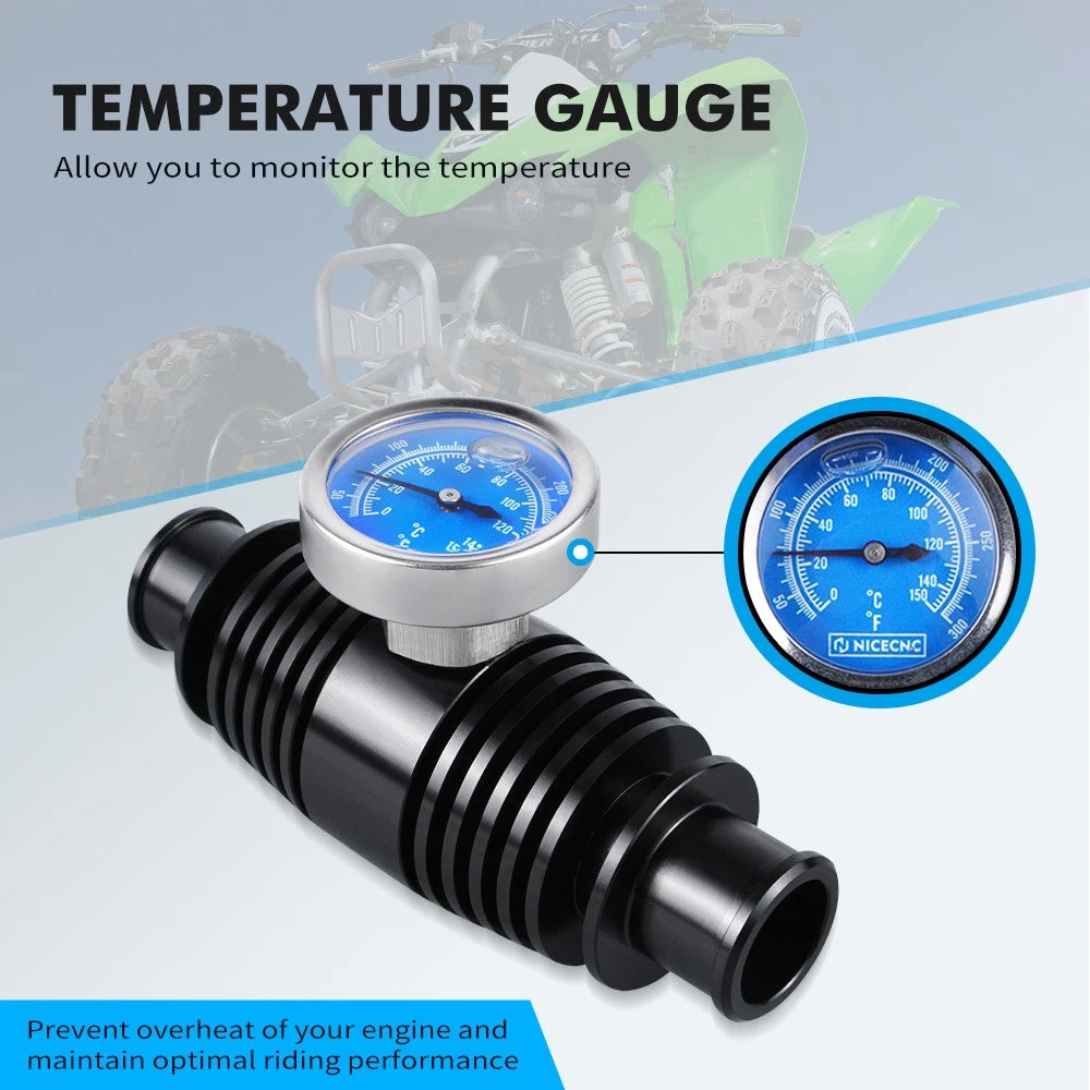 Radiator Inline Temp Gauge Cooler for Suzuki Quadracer 450 LTR450 (2006–2009)