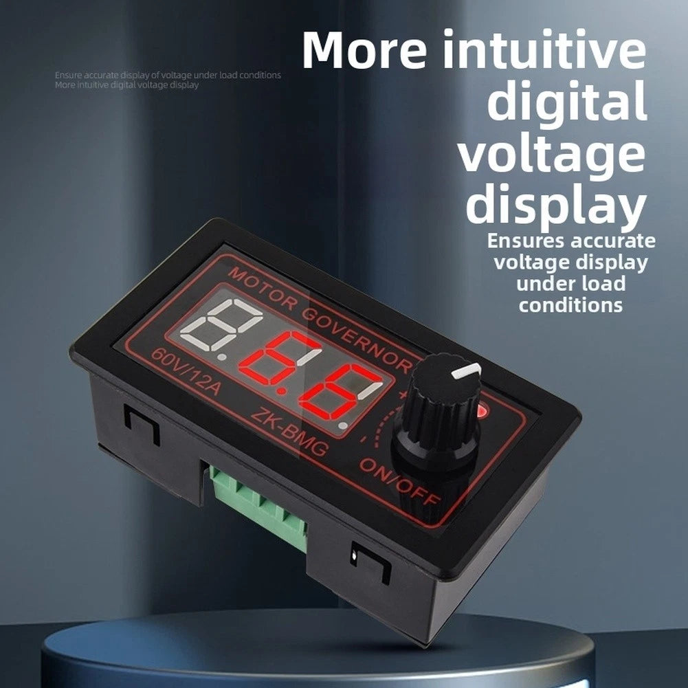 12A 500W DC Motor Controller for PWM Digital Display (9V–60V)