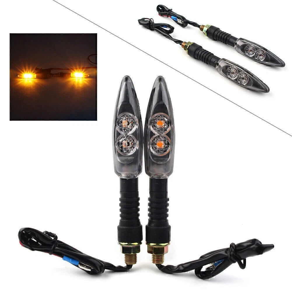 2x 8mm Mini 12V Motor LED Turn Signals Indicators Blinker Lights for Harley Cool