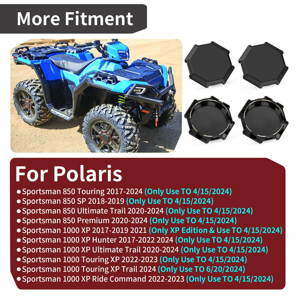 Set of 4 Wheel Rim Caps 1521999-458 for Polaris Sportsman 850 XP 1000 (2020–2024)