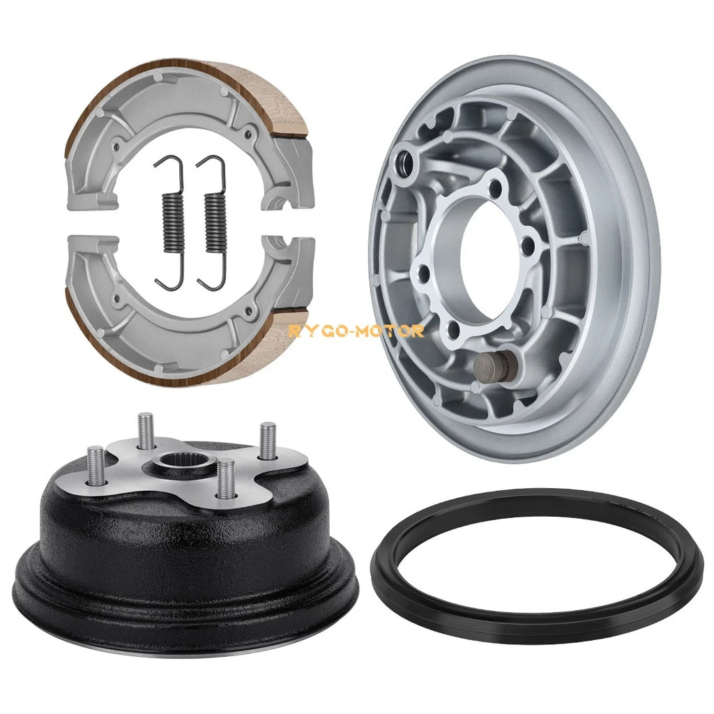Rear Brake Drum Hub Plate Shoes Seal Assy for Yamaha Kodiak 400 Grizzly 600 (1993–2001)