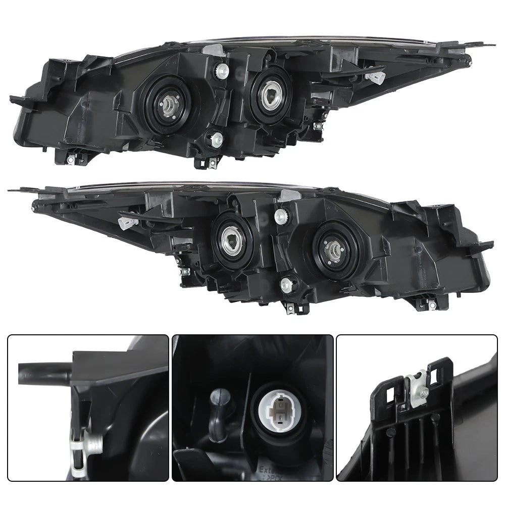 Headlight Set for Mazda 3 (2010–2013) - Driver + Passenger Side Halogen