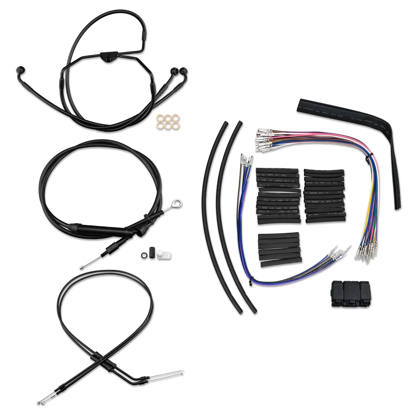 14" Stainless Cable & Brake Line Kit for Harley Touring (2000–2006)