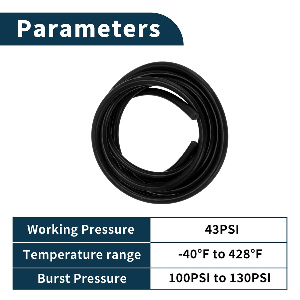 10ft Vacuum Tubing Hose for Automotive (4mm ID, 0.12" Thickness)