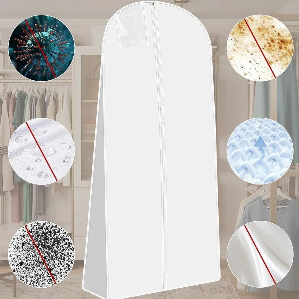 2X Breathable Garment Bags for Long Gown Outerwear with Smooth Zipper