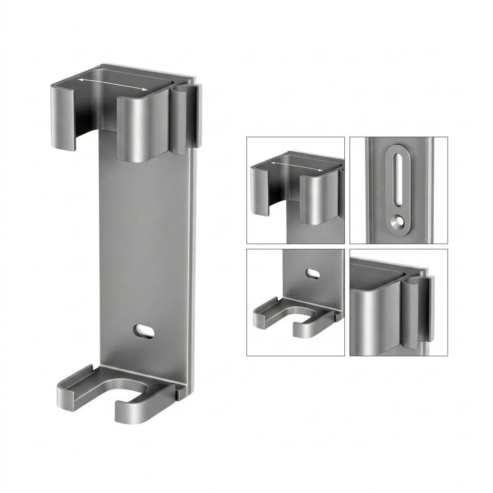 White Aluminum Curling Iron Holder for Bathroom Vanity (No Tools Needed)