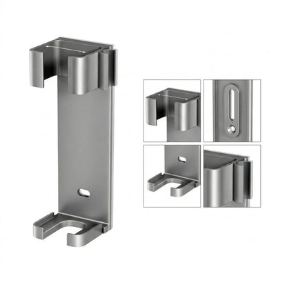 White Aluminum Curling Iron Holder for Bathroom Vanity (No Tools Needed)