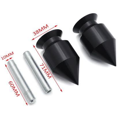 Black Spike Swingarm Spool 10mm for Kawasaki ER-6N (2009–2010) / Ninja 250R (2008–2011)