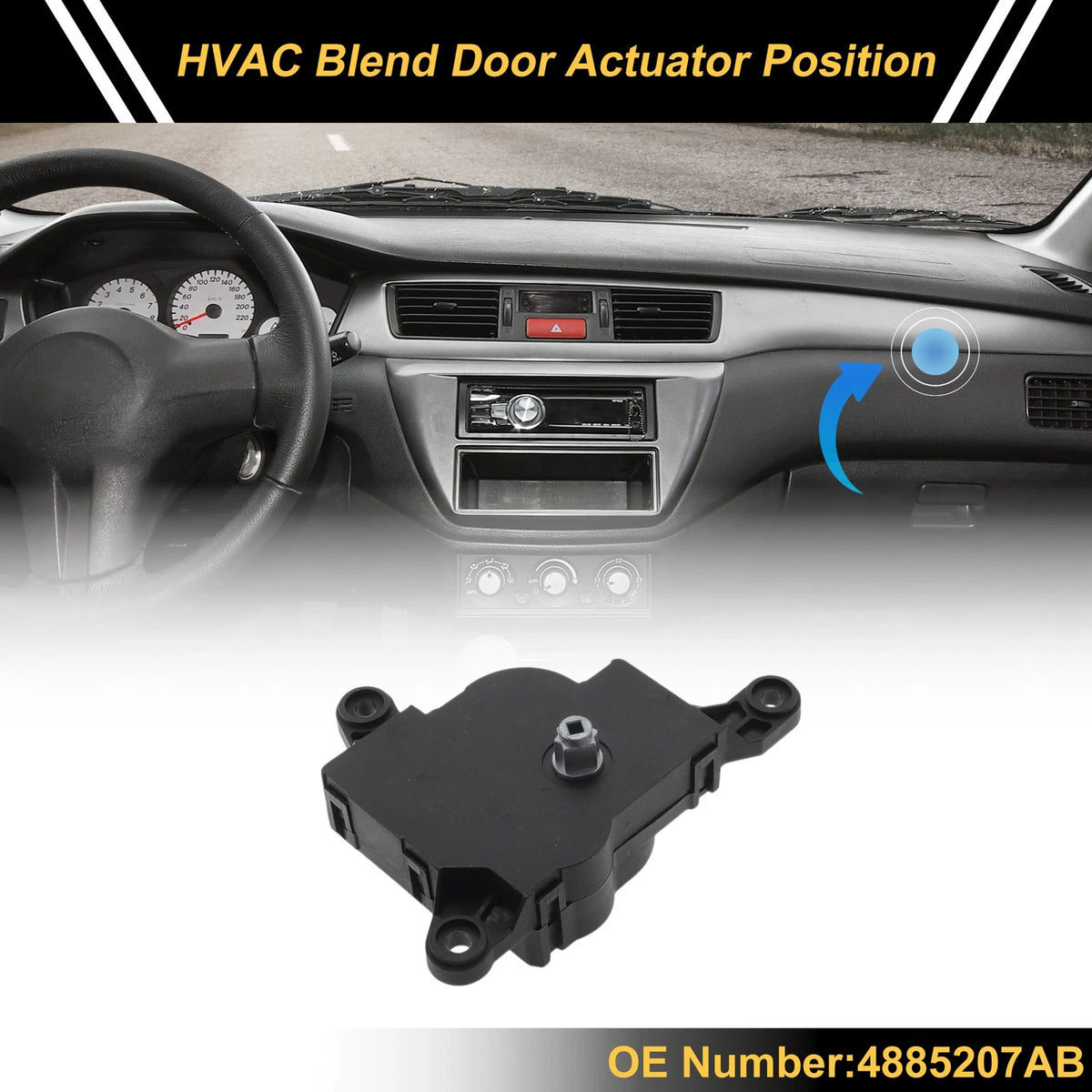 HVAC Heater Blend Door Actuator for Chrysler Sebring (2001–2006) No. 4885207AB