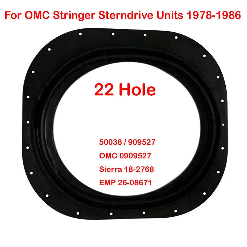 Seal Transom Boot for OMC Stringer 1978–1986 (22 Hole, Rubber, 909527)