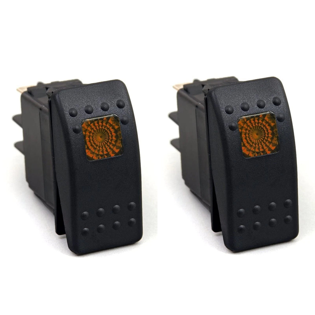 2X 12V 20A LED On/Off Rocker Switch for Marine Boats (SPST 3P)