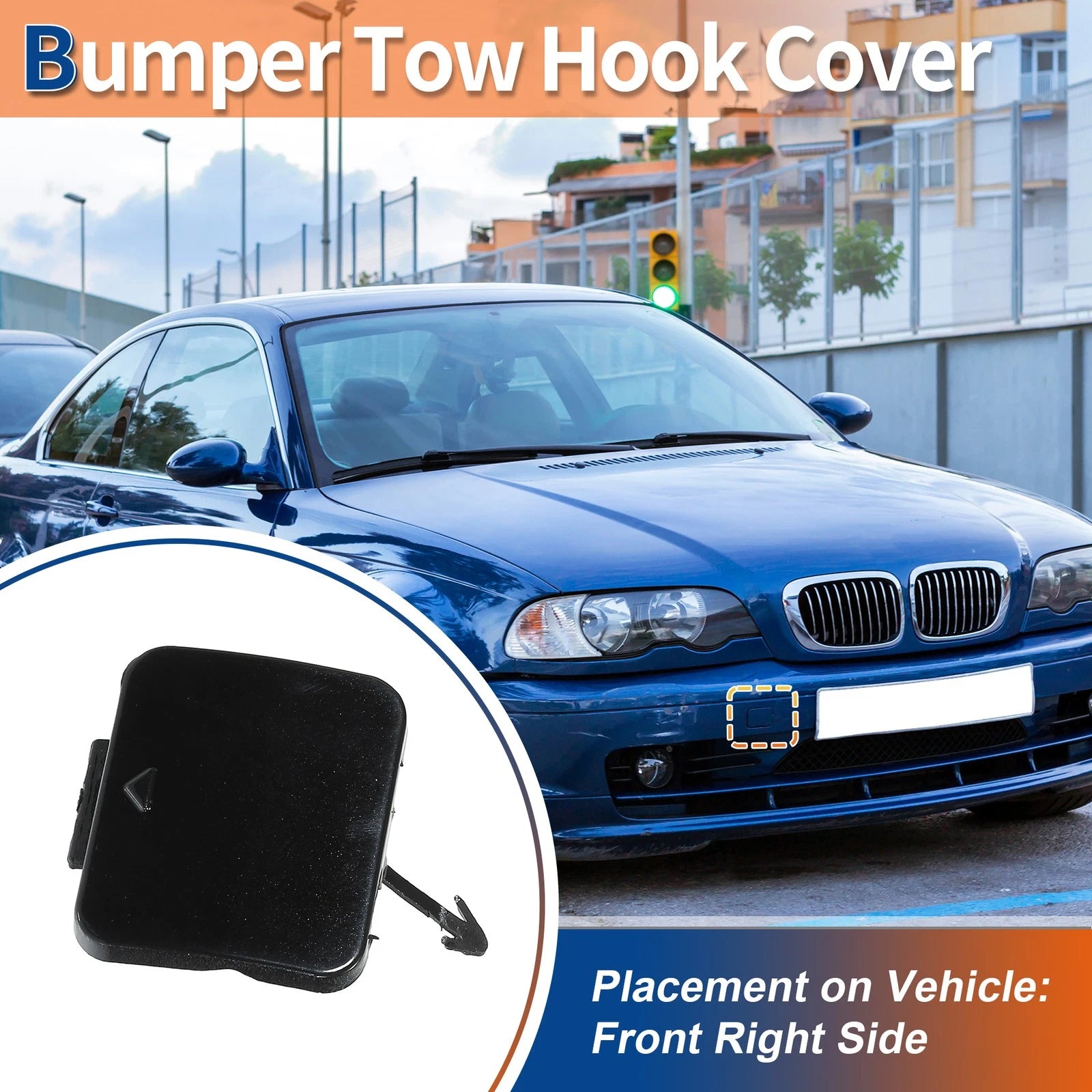 Tow Hook Cover Front Replacement for BMW 525i 528i 530i (2004–2010)