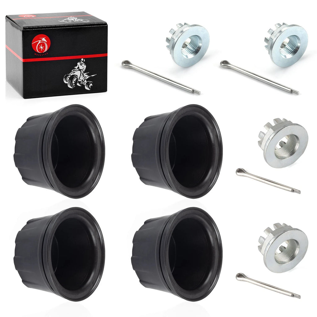 Set of 2 Front & Rear Wheel Center Caps with Nut Pin for Honda Rancher 350 420 Recon 250