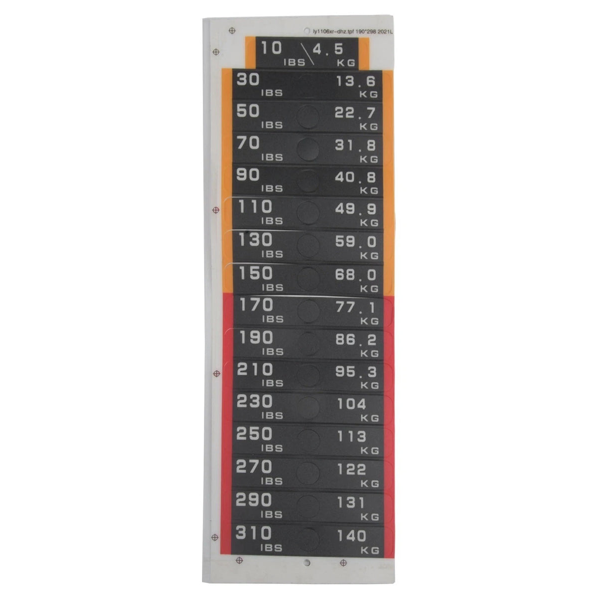 10LB 310LB Gym Weight Stickers for Easy Weight Identification