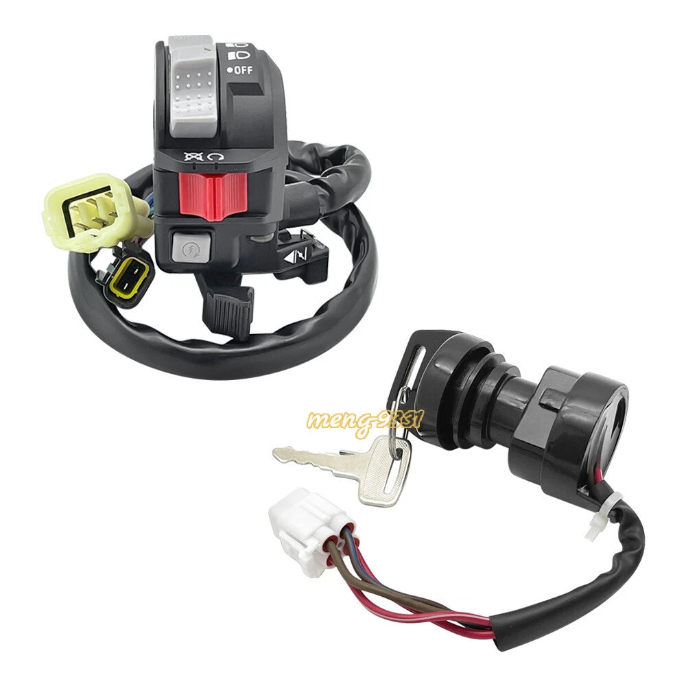 Left Handlebar Start Stop Switch & Ignition Key Switch for Yamaha Kodiak 400 450 (1993–2000)