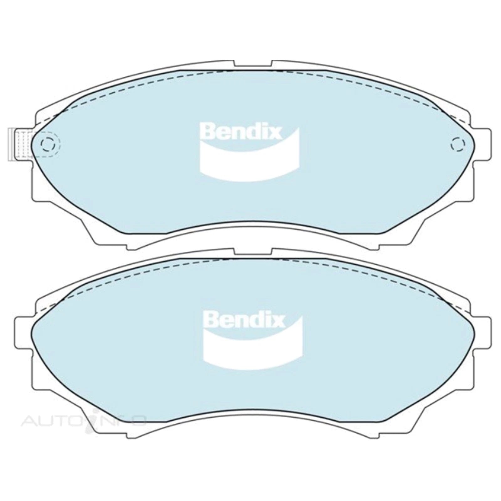 Set of 4 Bendix Front Disc Brake Pads for Ford Courier (2004–2006)