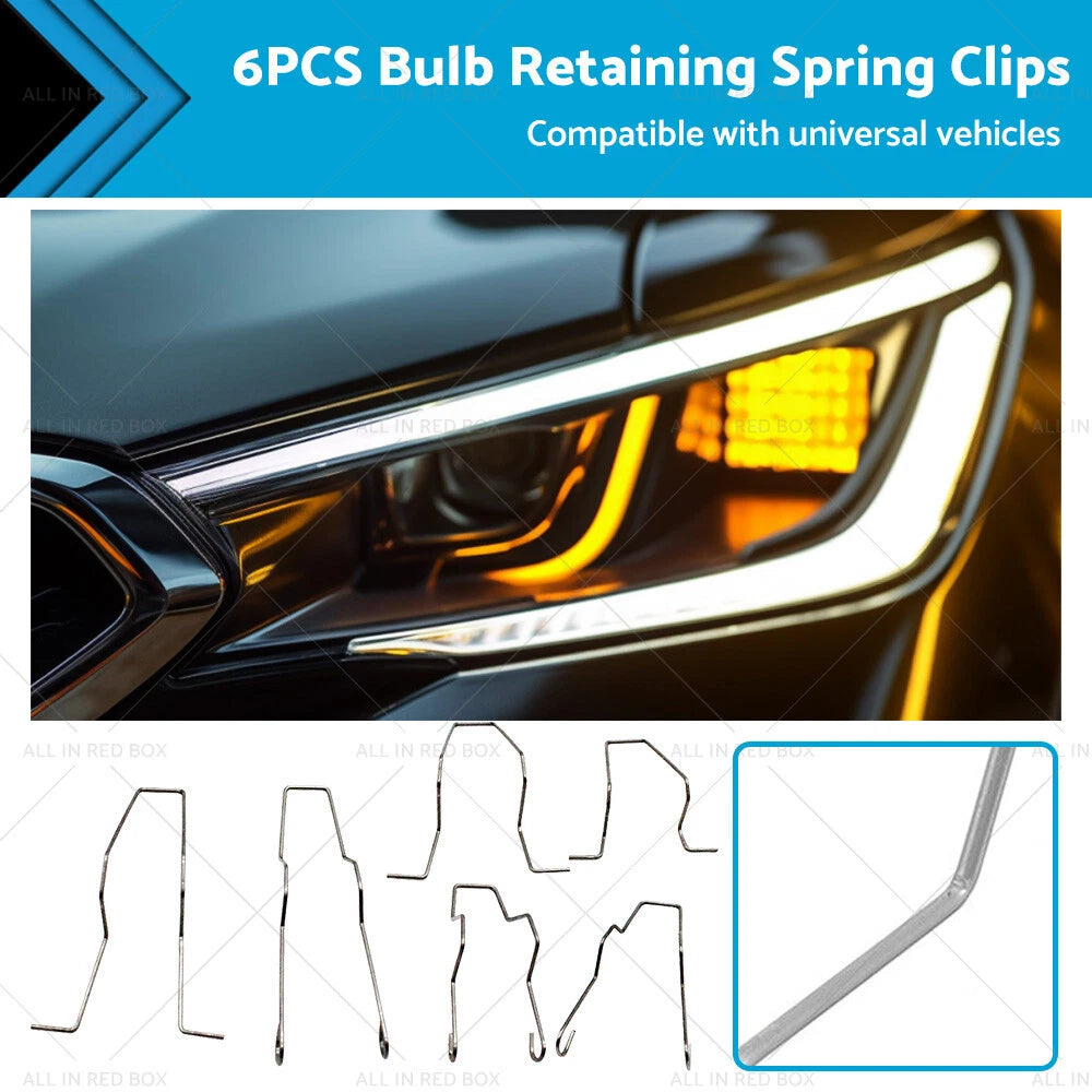 Headlight Bulb Retaining Spring Clip for Universal H1 H3 H4 H7