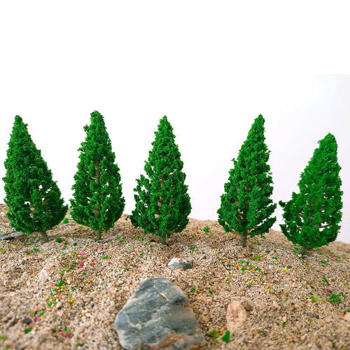 10Pcs 2.67" Pine Tree Model Scenery for Train Railroad Landscape