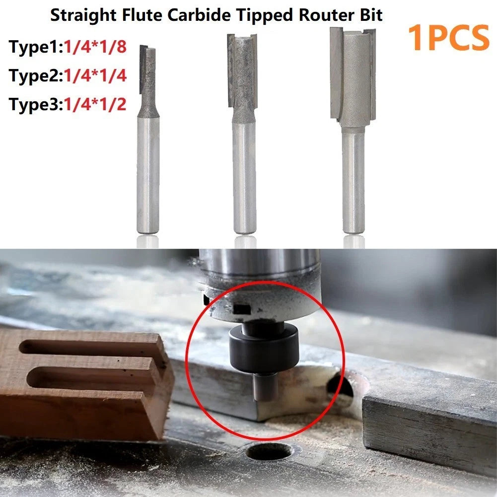 Router Bit Carbide Tipped Straight Flute for Woodworking (1 Piece)