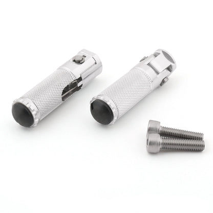 Folding Foot Pegs Rear Set for Universal Motorcycle (Silver T9)
