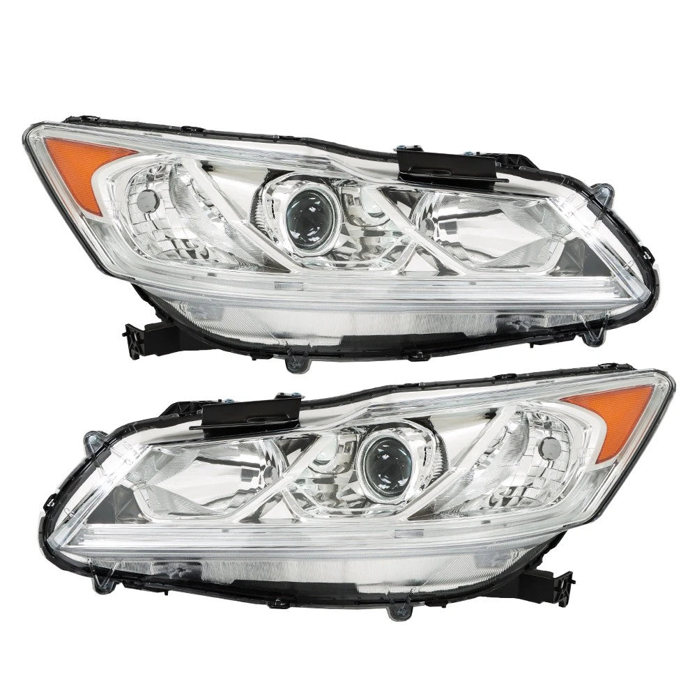 Headlight Assembly for Honda Accord (2016–2017) Halogen Left+Right Clear