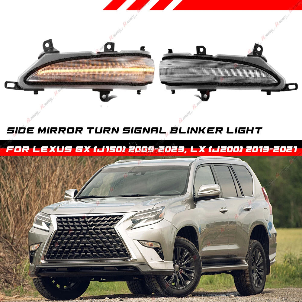 LED Side Mirror Turn Signal Light for Lexus GX (2009–2023), LX (2013–2021)