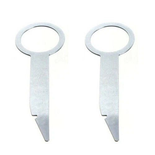 Set of 4 Car Radio Removal Tools Pins Release Tool Keys Silver