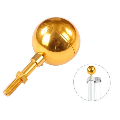 Gold Anodized Aluminum Flagpole Ball Topper Ornament for Outdoor Use